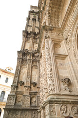 Carved stone details of the facade of The New Cathedral of Plasencia city © SoniaBonet