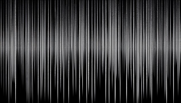 a vertical pattern of black and white lines resembling binary code or data streams creating a textured abstract visual effect