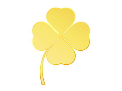 Lucky golden clover leaf on isolated background