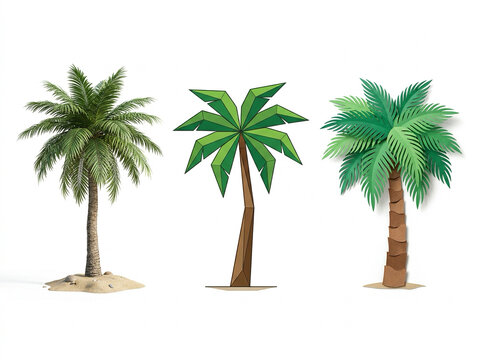Palm tree on a white background 