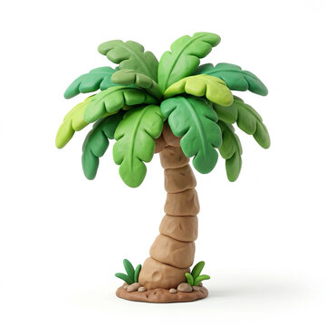 Palm tree on a white background 
