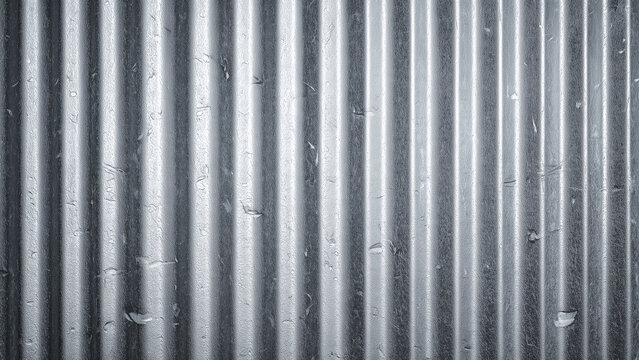 Galvanised corrugated steel texture zinc coated ridged metal sheet flat macro