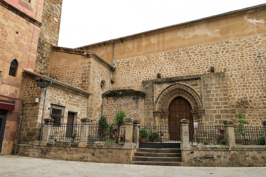 The Church of St. Stephen in the historical center of Plasencia city