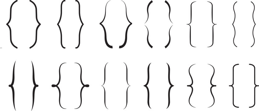 Vector set of hand-drawn bracket symbols, curly braces, and parenthesis elements.png