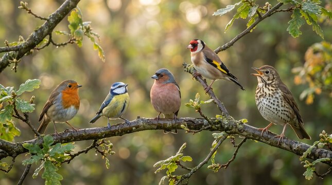 Birds on branch