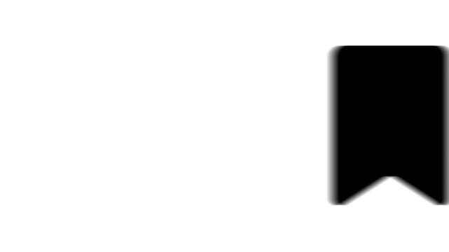 Animation set, bookmark symbol. Animations: transparency, zooms, transition top to down, transition left to right, slide up to down, slide left to right