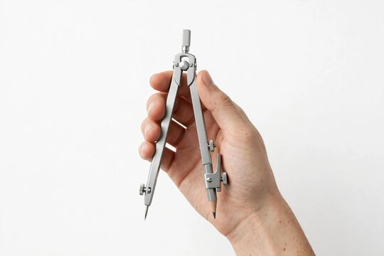 Hand Holding Drafting Compass Tool