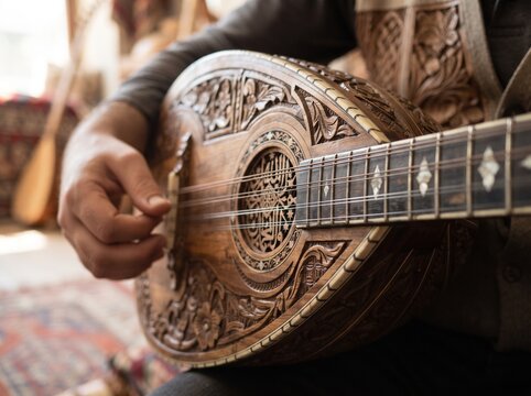 Playing traditional saz