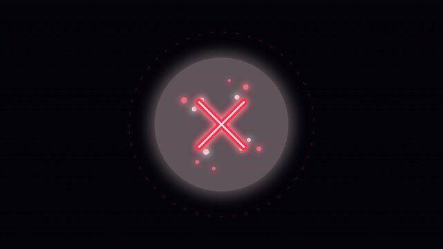 Scattered white and red dots drifting slowly across a deep dark navy plain surface