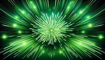 Obraz premium green fireworks burst abstract background design
