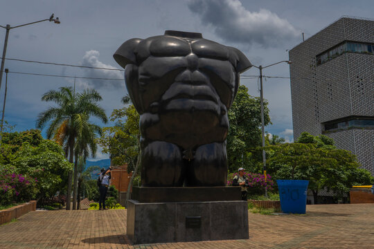 Medellin, Antioquia, Colombia. April 23, 2023. Botero sculpture, Medellin, Colombia