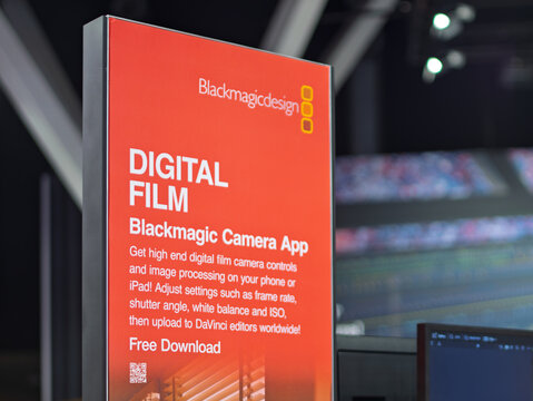 IBC 2026 Stand Display Featuring Blackmagic Design Camera App