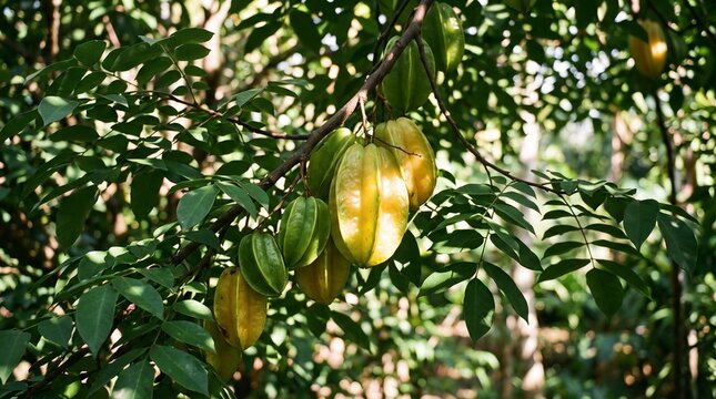 Ripe starfruit tree
