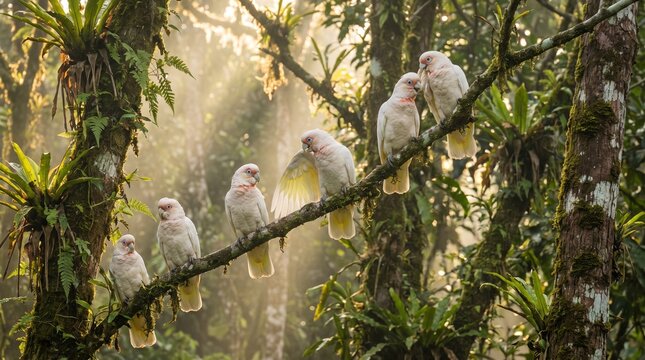 Tanimbar corella flock