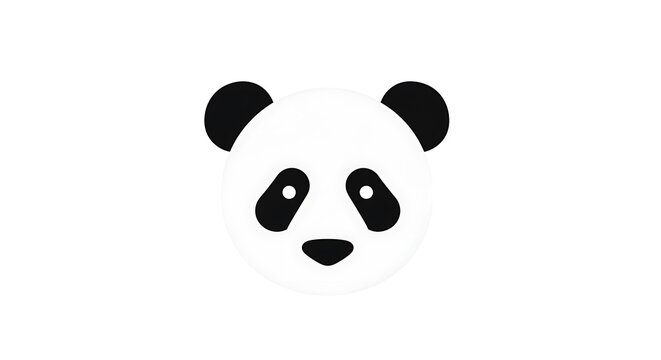 panda face isolated on white