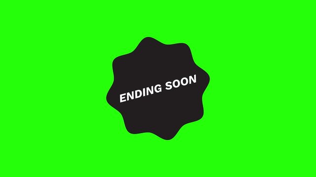 Ending Soon Badge Animated Motion Graphic Green Screen