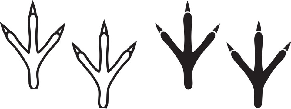 Four different bird footprint icons