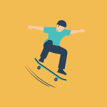 Person performing a skateboard trick in mid-air.