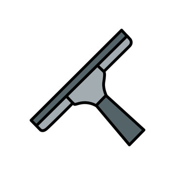 Squeegee Vector Icon - Window and Glass Cleaner Tool Illustration