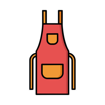 Red and orange apron icon