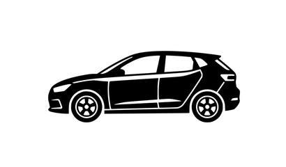 Naklejka premium Minimalist Automobile Car Icon Black Vector Illustration