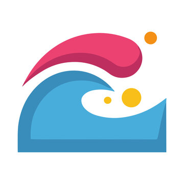 Abstract wave and circles logo