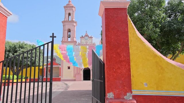 Santa Maria de la Asuncion Parish Church Gate Penamiller Queretaro Mexico