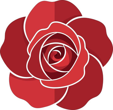 Red Rose Flower Vector Icon Illustration