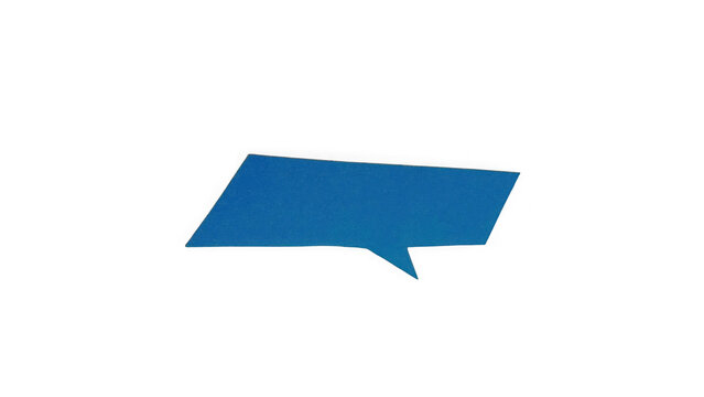 Simple blue speech bubble icon for chat and communication design elements isolated on transparent background