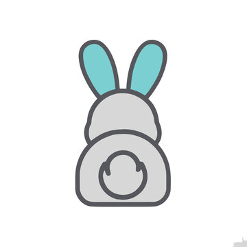 Stylized rabbit icon on transparent background