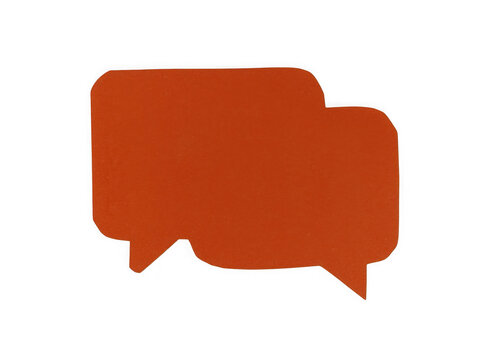 Orange speech bubble icon representing communication and chat conversation symbol isolated on transparent background
