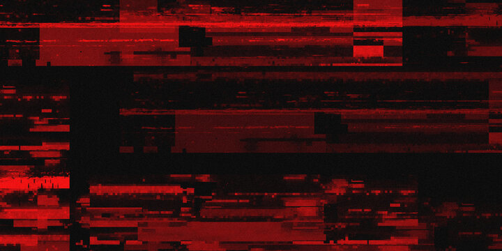 Abstract dark red glitch effect background featuring noise distortion, static lines, and futuristic digital texture for modern technology designs.