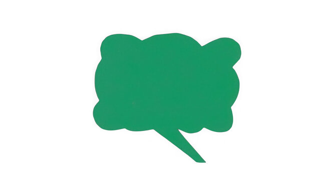 Green cloud speech bubble icon for chat and communication messages isolated on transparent background