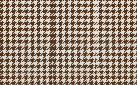 Brown and Beige Houndstooth Pattern Fabric Texture Seamless Background for Fashion Design and Apparel Wallpaper