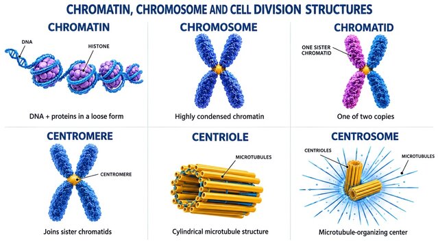 
Mitosis Chromosome and Cell Division Structure Diagram