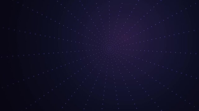 Abstract dark purple background, with pulsing radial, dot pattern motion
