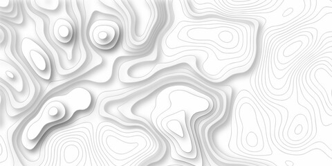 Topography map white spiral line contour paper design. hiking minimal discovery grid topography map area diagram lines map. geographic mountain outline relief. © MdLothfor