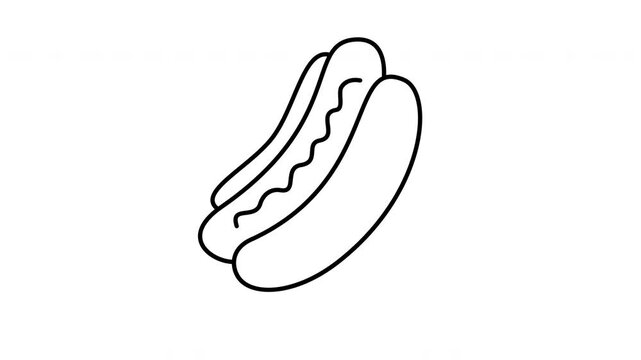 hot dog outline fast food icon