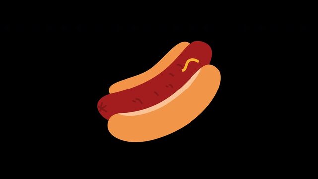 hot dog with bun fast food illustration