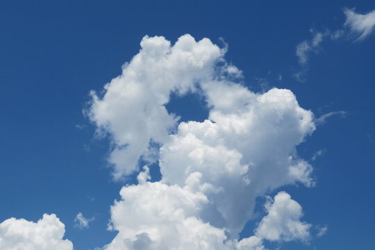 Beautiful cloudscape in blue sky, natural clouds background