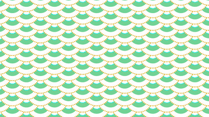 Elegant Japanese Seigaiha Seamless Wave Pattern in Mint Green and Gold © scottnguyen