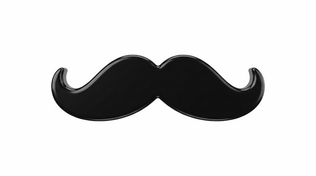 Isolated black classic handlebar mustache silhouette icon.