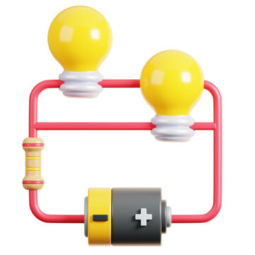 Parallel circuit 3D illustration