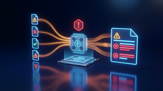 Artificial intelligence data analysis and error detection concept