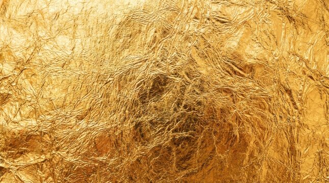 Golden textured background with metallic foil surface