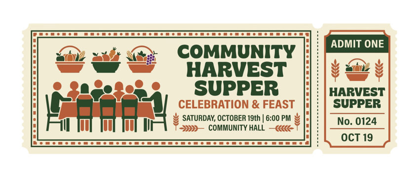 Community Harvest Supper Ticket - Celebration Feast - Autumn Event