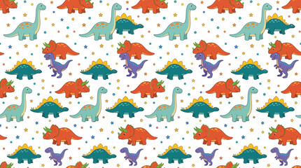 Cute Dinosaur Pattern Isolated © Sedap