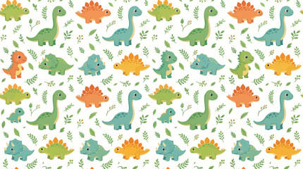 Cute Dinosaur Pattern Isolated Transparent Background © Sedap