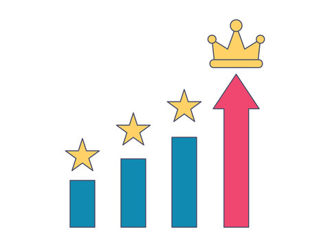 Competitive advantage icon. Market icon. Flat vector icon concept.