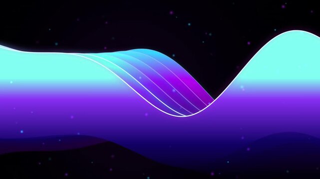 Abstract waves transition across a dark background with glowing neon colors flowing motion